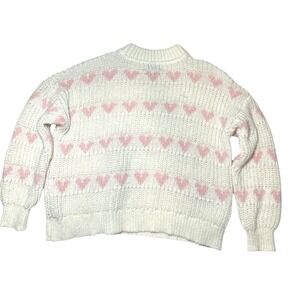MAJOR  MAJOR LABEL GROUP 🩷 Pink Heart Knit Pullover Sweater L Dollcore Twee